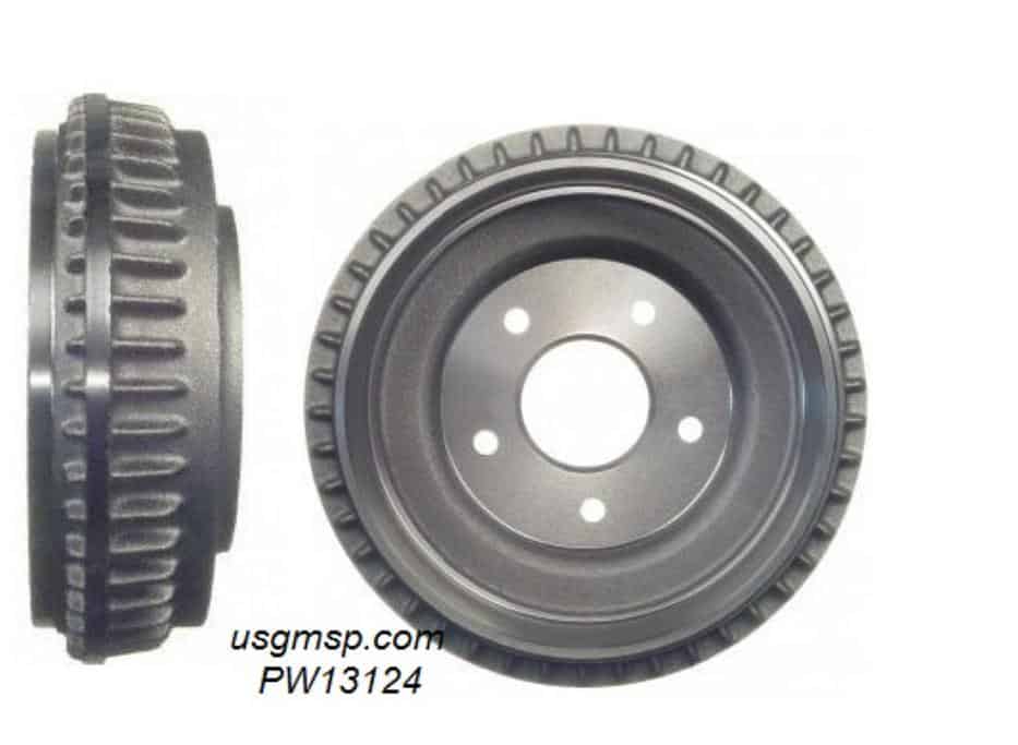 Brake Drum: Front 69-72 GM Various FINNED